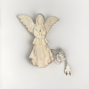 Vintage Ceramic Christmas Angels Figurine Light DNW